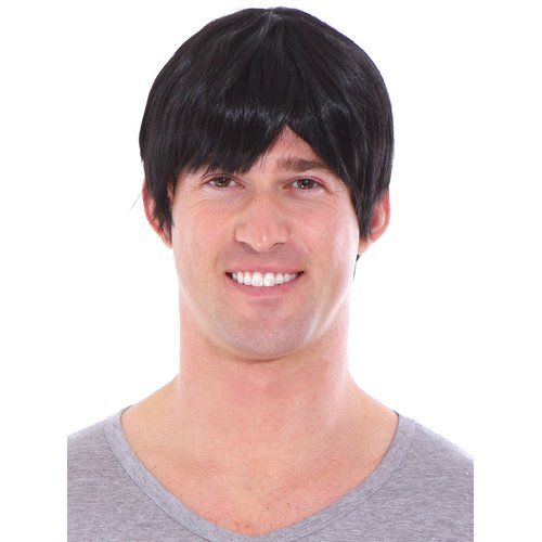 Simplicity Mens Wigs for Men Short Hair Party Wigs Black Mens Wig with Wig Cap