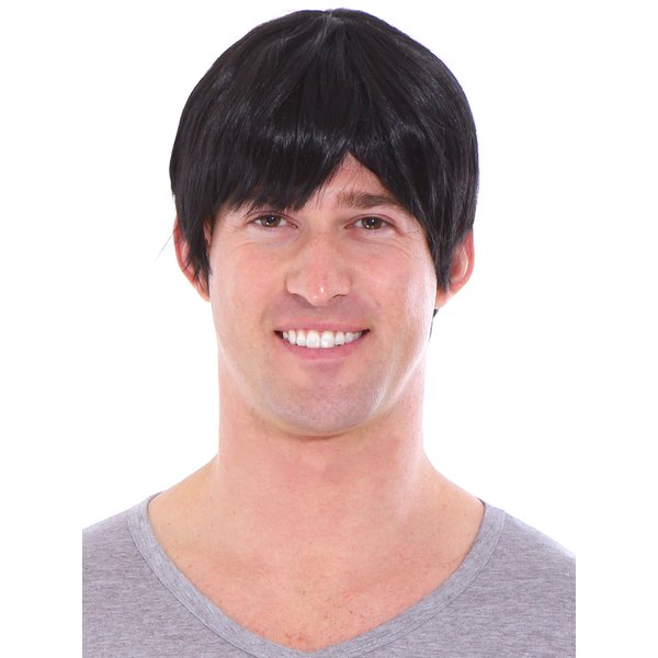Simplicity Mens Wigs for Men Short Hair Party Wigs Black Mens Wig with Wig Cap