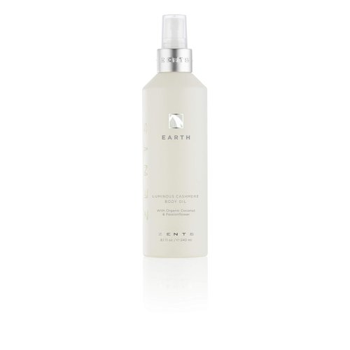 Zents Luminous Cashmere Body Oil, Soften and Moisturize Skin with Vitamin E and Organic Coconut Oil, 8 fl oz / 240 ml (Earth)
