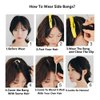 Dsoar Side Bangs Clip in Real Human Hair Bang Natural Clip on Straight Fringe Hair Extensions(Natural Black Color)
