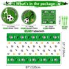 Soccer Party Supplies for 20 Guests, Disposable Tableware Set includes Soccer Paper Plates, Tablecloth, Napkins and Forks for Boys Sports Theme Birthday Party Baby Shower Party Decorations