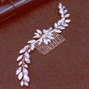 JIALWSJWAN Handmade Rhinestone Hair Comb for Brides, White