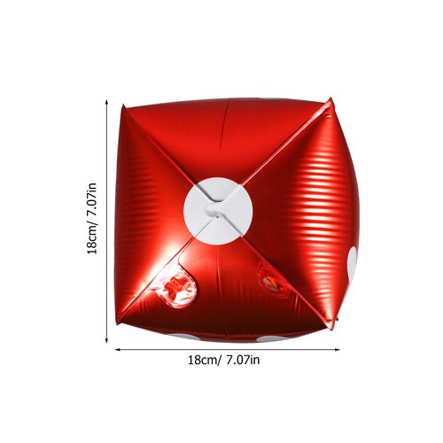 5Pcs Cube Dice Foil Balloons, Red Square Shaped Balloons Aluminum Foil Balloons for Las Vegas Party, Theme Night Birthday Party Decoration Supplies