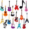 24pcs Guitar Cupcake Toppers Music Notes Rock Birthday Cake Picks Party Decorations for Guitar Player Theme Baby Shower Supplies