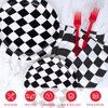 DECORLIFE 96Pcs Checkered Flag Party Supplies, Black and White Checkered Plates and Napkins Sets Serve 24, Race Car Birthday Party Decorations for Boys Birthday
