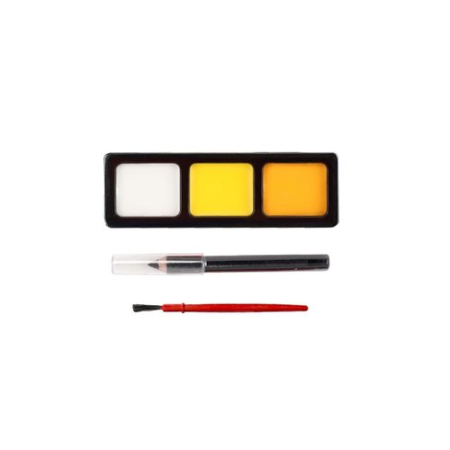 Care Bears Funshine Bear Makeup Kit, Yellow Cream Costume Makeup for Halloween, 3-color Palette