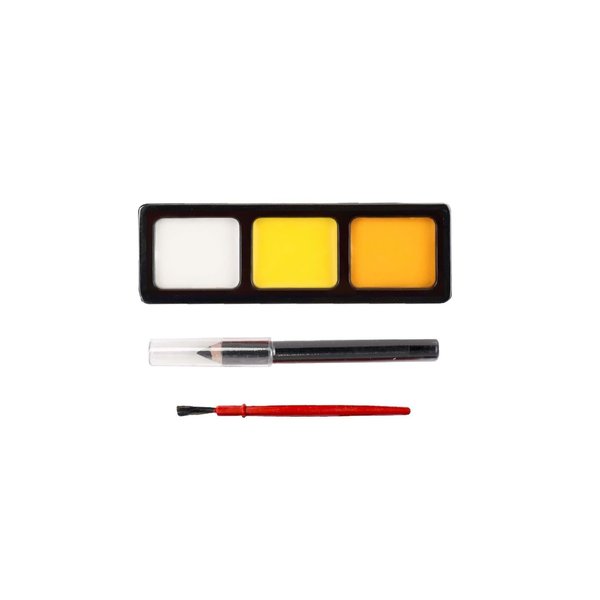 Care Bears Funshine Bear Makeup Kit, Yellow Cream Costume Makeup for Halloween, 3-color Palette