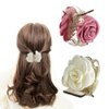 2Pcs Flower Hair Claw Camellia Claw Clips Small Flower Claw Clips for Half Updo Ponytail Flower Hair Clips for Women Girls