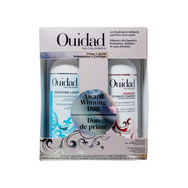 Ouidad Advanced Climate Control Heat & Humidity Gel & Leave In Conditioner Styling Kit, 8.5 fl oz, Flexible, Long-Lasting & Frizz-Free Curls, Sulfates, Parabens & Cruelty-Free Curly Hair Products