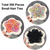 300Pcs Small Hair Ties for Baby Kids Girls Thin Hair, No Crease Toddler Soft Elastic Hair Ponytail Holders, Cute Cotton Thread Style Hair Bands 0.8inch Mini Hair Ties No Damage, BlueZOO