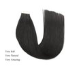 ABH AmazingBeauty Tape in Hair Extensions Semi-Permanent Pre-taped Tape Extensions Real Remy Human Hair Skin Weft, Invisible, Seamless and Reusable, 50g 20pcs, Jet Black Color 1, 18 Inch