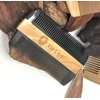 Premium Natural Ox horn and Sandalwood Dual-Action Beard Comb with Black Protective Case – the Perfect Beard & Mustache Grooming Companion & Gift for Men – by Man & Mane