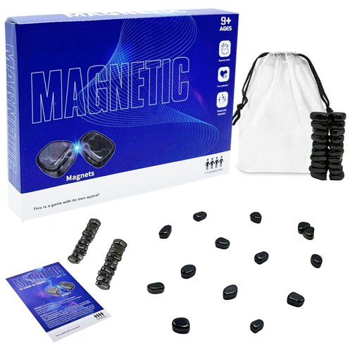 Magnetic Chess Game with Stones，Magnetic Chess,Multiplayer Magnet Board Game，Family Board Games Set - Christmas Games, Home Party Supplies