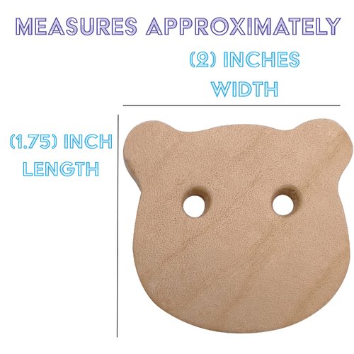 Mandarin Bird Toys by M&M 5028 Pk4 Leather Teddy Heads - USA Sourced Vegetable Tanned Thickly Sliced Leather Teddy Bead Heads, Delightful Design, Punched Holes, Chewable Fun for All Bird Species
