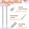 Andibro Cuticle Pusher Tool,2Pcs Stainless Steel Cuticle Remover Nail Cleaner Gel Fingernails Dead Skin Polish Peeler for Professional Manicure Pedicure Nail Art Care