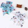 Christmas Cheer Hair Bow Ties with Elastic Christmas Printed Grosgrain Ribbon 7 Inch Snowman Ponytail Hair bow Holder Handmade Cheer Bow Hair Ties for Girls and Women Headdress Decoration 1PCS