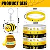48 Pieces Cute Bee Keychain Bee Rubber Bracelets Bee Birthday Party Favors Honey Bee Silicone Wristband Bee Party Decorations for Birthday Supplies