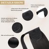 JIAMEISI Ponytail Extension Human Hair Wrap Around Clip in Hair Piece Ponytail Extension Human Hair Straight Ponytail For Black Women with Magic Paste 90G(20 inch, Natural Black #1B)