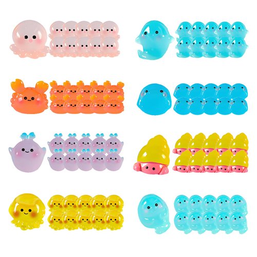 Wezdopu 80PCS Mini Plastic Animals Marine Animals Tiny Resin Figures for Potted Plants Aquarium Ornament