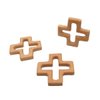 Arakierst 2pcs Organic Wood Cross Pure Natural Animal Shape Toys Beech Wooden Handmade Grasping Pattern DIY Pacifier Chain Pendant