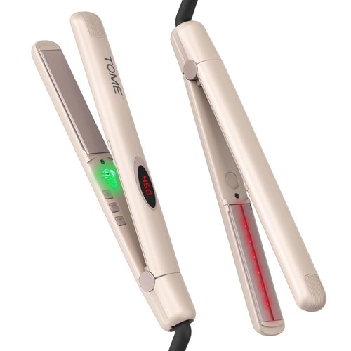 Flat Iron Hair Straightener 1 Inch Infrared Negative Ionic Hair Straightening with Dual Voltage, Ceramic Tourmaline Flat Iron with Adjustable Temp, LED Display, Fast Heating Ideal for All Hair Types