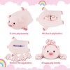 Achwishap 5PCS Pig Family,Pig Stuffed Animal Mommy with 4 Pig Babies Plush,Cute Pig Plush Pillow Cushion Doll,Kawaii Pig Plush Toy Hugging Pillow for Kids Adult(16” Pig Family)