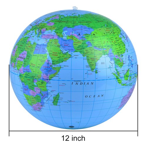 Coopay 5 Pack Inflatable Globe PVC World Globe Inflatable Earth Beach Ball for Beach Playing or Teaching