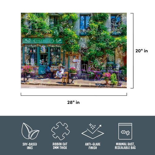 Genuine Fred, A Busy Day at Chez Poulet, Doodle Series, 1000-piece Puzzle, 28x20 inches