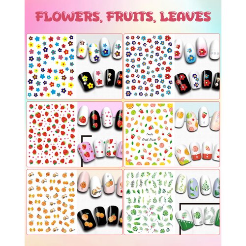 IDDFEVE 18 Sheets Kids Nail Stickers, Cute Nail Decals for Women and Little Girls, 3D Self-Adhesive DIY Nail Art Design Decoration (Dance)