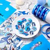 Jerify 110 Pcs Shark Party Favors, Shark Keychains, Shark Tooth Necklaces, Silicone Bracelet Wristbands, Shark Button Pins, Shark Gift Bags and Stickers for Birthday Party Supplies Ocean Sea