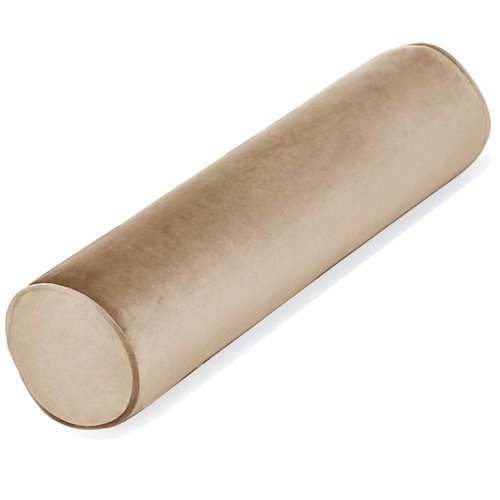 Tinbolunce Memory Foam Round Neck Pillow for Sleeping, Neck Pain Relief, Side Back Stomach Sleeper, Car or Office Chair Sofa,Cervical Bolster Length 24" x 6" Diameter (Saddle Brown)