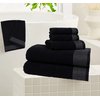 BELIZZI HOME 100% Cotton Ultra Soft 6 Pack Towel Set, Contains 2 Bath Towels 28x55 inchs, 2 Hand Towels 16x24 inchs & 2 Washcloths 12x12 inchs, Compact Lightweight & Highly Absorbant - Black