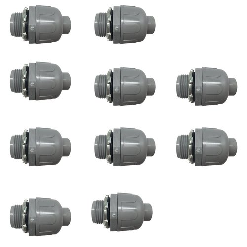 Pro Line Series 10 Pack - 1.5" Non-Metallic Electrical Liquid Tight Conduit Straight Fittings - 5105112050-10