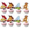 40pcs Cartoon Story Cupcake Toppers 4th Birthday for Boys Girls 4th Birthday Party Supplies Decorations