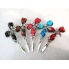 Generic Retro bohemian crystal heart bobby pin hair pin hair clip with gems and crystals Set: A (Primary color: Red)