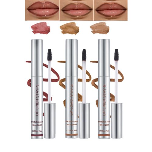 Reepic Cosmer 3Pcs Peel-Off Lip Liners, Long-Lasting & Hydrating Lip Definition with Precision,Stay On All Day & Easy to Apply,Matte Tattoo Lip Liner Stain Peel Off Lip Makeup Set