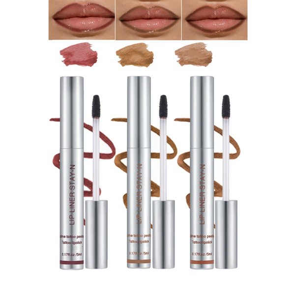 Reepic Cosmer 3Pcs Peel-Off Lip Liners, Long-Lasting & Hydrating Lip Definition with Precision,Stay On All Day & Easy to Apply,Matte Tattoo Lip Liner Stain Peel Off Lip Makeup Set