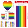 durony 145 Pieces Rainbow Party Supplies Gay Pride Tableware Set Include Pride Rainbow Plates Paper Cups Napkins Cutlery Rainbow Tablecloth for Rainbow Gay Pride Party Decorations, Serve 24 Guests