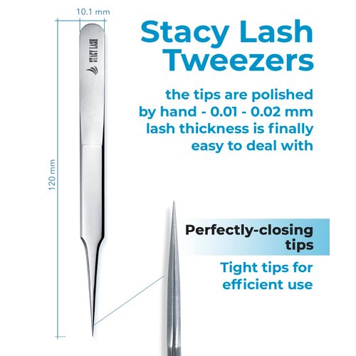 Stacy Lash STL-4 Isolation Eyelash Extension Tweezers/Supplies for Classic Extensions & Individual False Mink Lashes/Precision Eyelashes Separator Tool/Beauty Accessories/Sharp Tweezer Tip