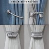 Porlau 6 Pack Grey Strong Magnetic Curtain Tiebacks Outdoor Elegant Decorative Tie Backs Modern Rope Tiebacks for Drapes Window Curtain Holdbacks for Draperies