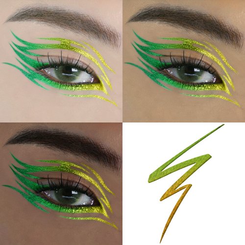 FOCALLURE Chameleon Liquid Eyeliner,Intense Color Shifting Eyeliner Pen,Metallic Multi-Reflective Finish,Sweatproof,Smudge-proof,Ultra-Fine Tip,MATCHA JADE