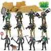 JOYIN 16 PCs Army Men Playset with 12 Realistic Army Ranger Men Action Figures and Weapon Gear Accessories, Military Soldiers Action Figures Playset for Boys Gift