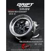 DS Racing Drift Element 1/10 RC Drift Car Rims Wheels, Set of 2, 6-Spoke, Adjustable Offset, Compatible with Yokomo YD MD RD, MST RMX, Reve D RDX, Redcat RDS, HPI, Tamiya TT (Black w/Chrome Lip)