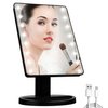 KOOKIN Lighted Vanity Makeup Mirror with 16 Led Lights 180 Degree Rotation Lighted Mirror Touch Screen Adjusted Brightness Desk Mirror USB Dual Supply Bathroom Beauty Cosmetic Mirror (Black)