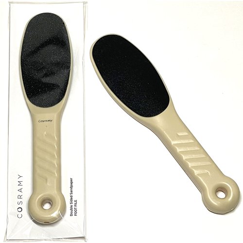 COSRAMY Double-Sided Sandpaper Foot File with a Handle, Rasp Foot File and Callus Remover. Best Foot Care Surface to Remove Hard Skin. Professional Foot Scrubber Can be Used on both Wet and Dry Feet