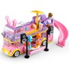 Bunny Camper Van Building Set for Girls 6-12 Compatible with Lego Friends Sets for Girls 8-12 Bus Vehicle Toy Compatible with Legos for Girls Age 8-12 Fun Gift for Boys, Girls, and Kids Ages 6+
