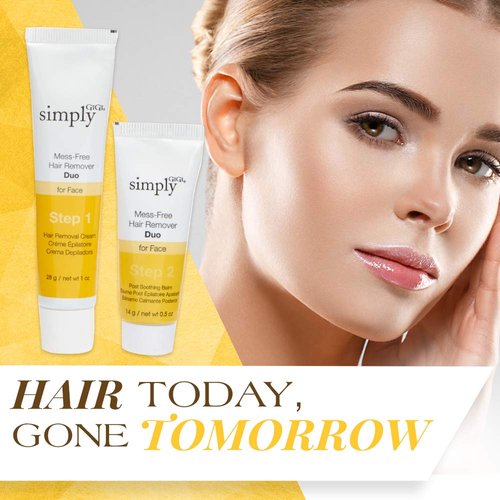 Simply GiGi Mess-Free Facial Hair Removal Cream and Soothing Balm Duo, For All Skin Types, 2-pc
