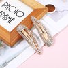WLLHYF 2Pcs Rhinestone Hair Clips Metal Snap Hairpins Bling Crystal Hair Barrettes Glitter French Barrettes Duckbill Hair Pin Hair Decorative Party Hair Accessories for Women Girls (Gold)