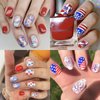 8Pcs 4th of July Nail Stickers USA Statue of Liberty Flag Star Fireworks Bow Nail Design Decals Patriotic Star Nail Art Stickers 3D Independence Day Nail Decals for Memorial Day DIY Nail Decoration