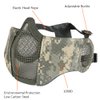 AOUTACC Airsoft Protective Gear Set, Half Face Mesh Mask with Ear Protection and Tactical Goggles for Adult Men Women BBS Paintball Shooting CS Survival Games Cosplay (ACU)